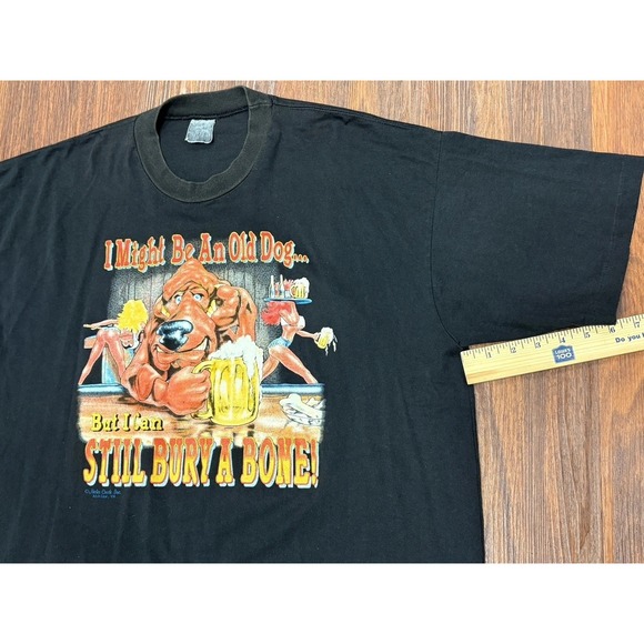 VTG I Might Be An Old Dog But I Can Still Bury A Bone Tshirt XXL Humor 80s CLEAN - Picture 14 of 16